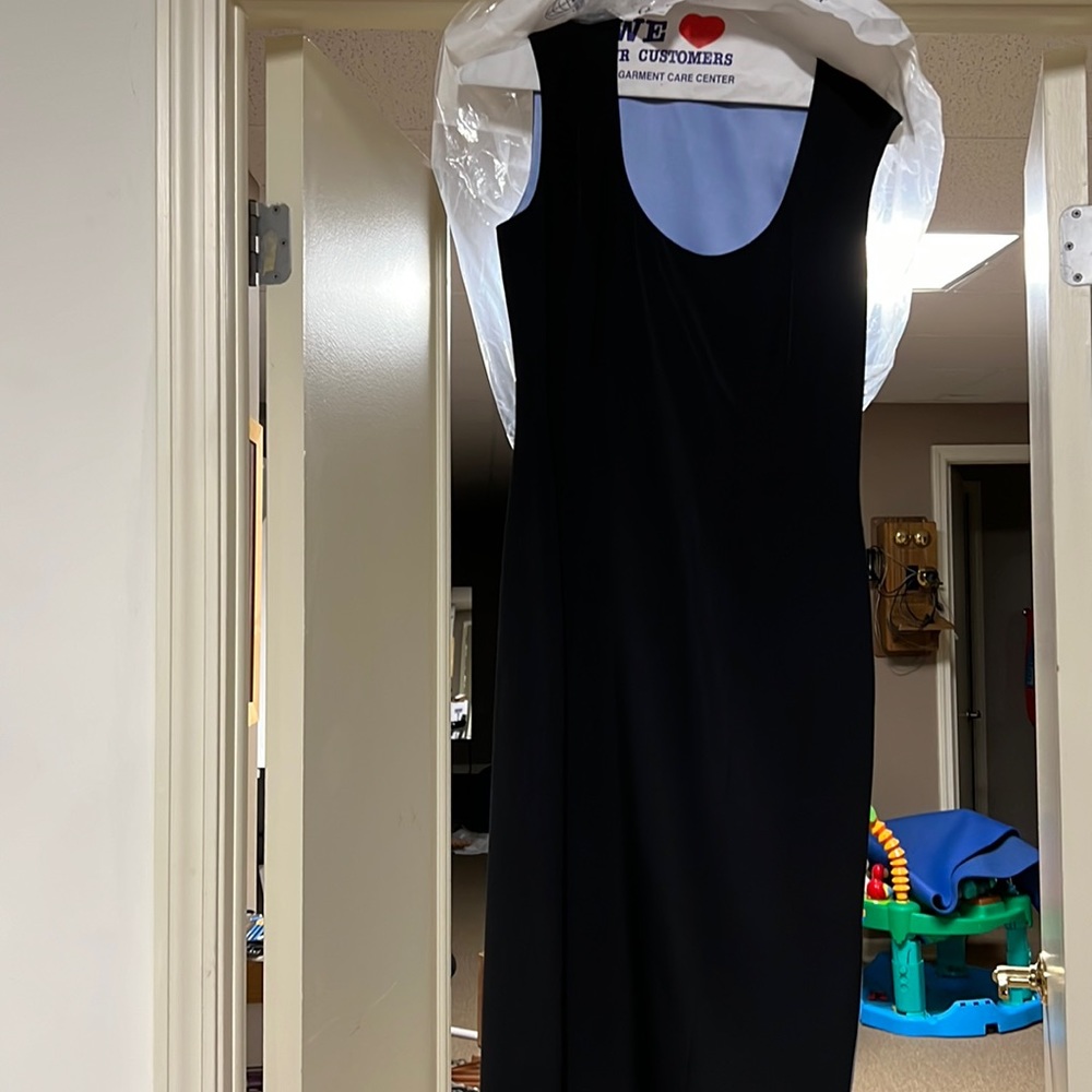 Beautiful simple silk black cocktail dress